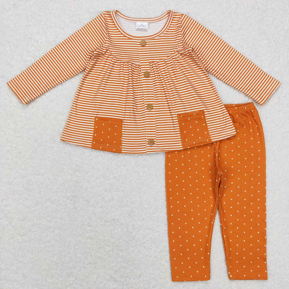 GLP0993--- long sleeve brown striped girls outfits