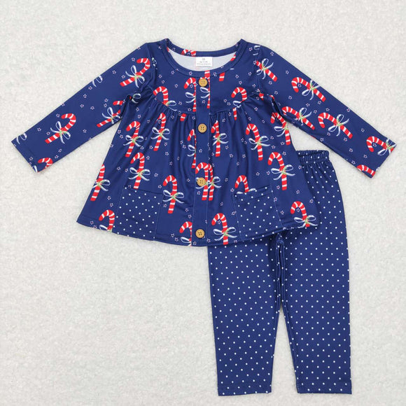 GLP0992--- long sleeve Christmas candy girls outfits