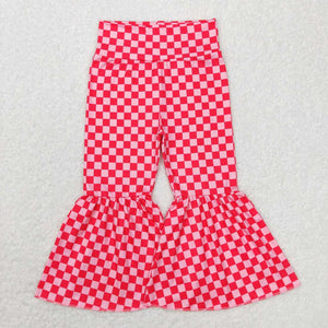 P0340-- Pink checkerboard Bell bottoms