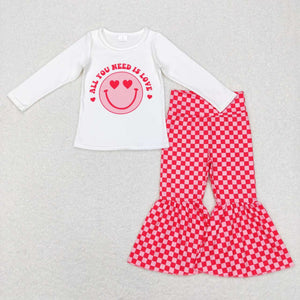 GLP0986--- short sleeve Valentine's Day smile girls clothing