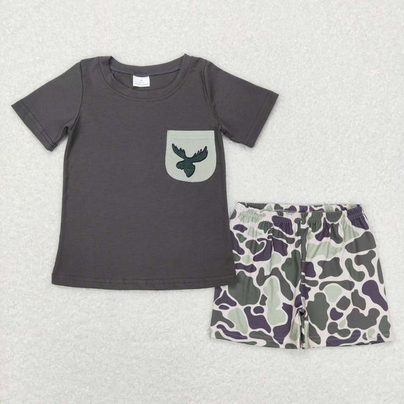 BSSO0303--summer hunting deer grey boy outfits