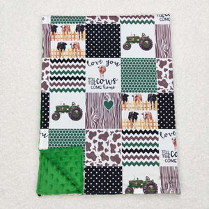 BL0096--tractor green blanket