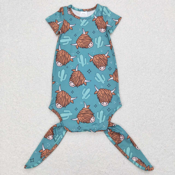 NB0025--cow and cactus newborn clothing