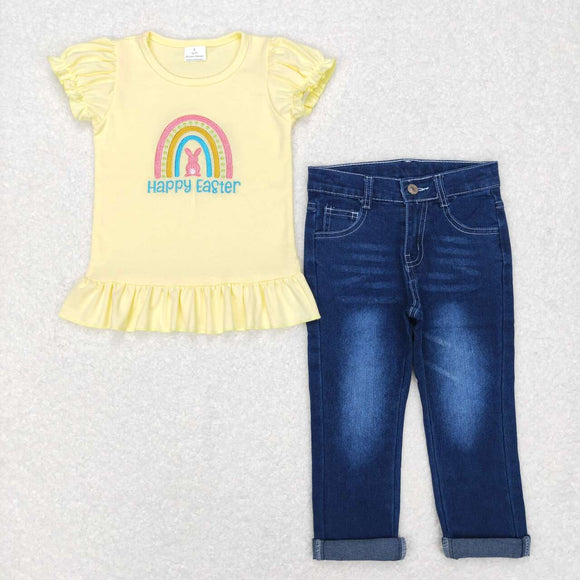 GSPO1137--happy Easter top + jeans outfits