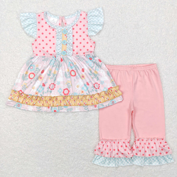 GSPO0912-floral&dot girls outfits