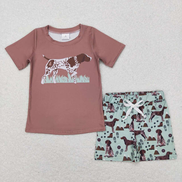 BSSO0335-- hunting dog brown boy outfits