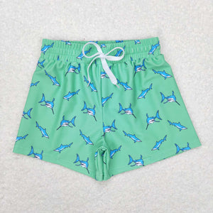 S0173-- fish green swimming trunks