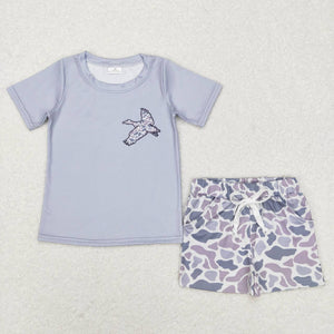 BSSO0322-- mallard & camo grey BOY outfits