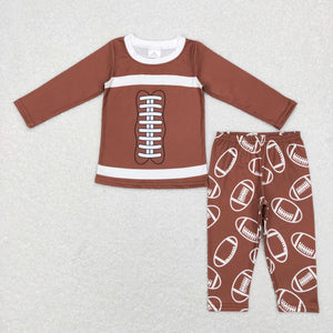 BLP0426--- long sleeve football brown boy pajamas