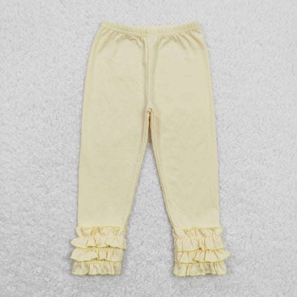 P0424--cotton yellow ruffle long legging