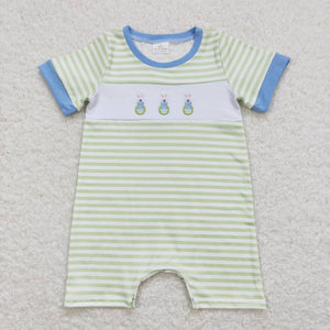 SR0704-- short sleeve  Easter rabbit & egg boys romper