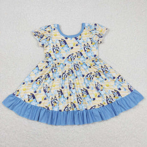 GSD0686--short sleeve dog girls dress