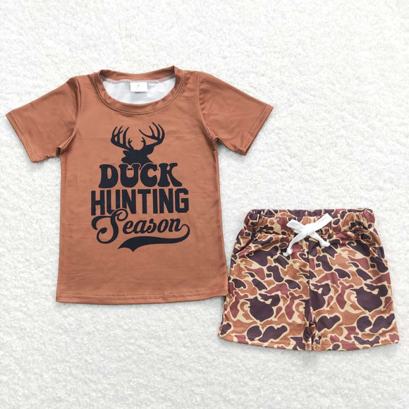 BSSO0340--DUCK hunting season brown boy outfits