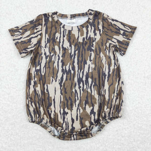 Short sleeves olive camo baby boys romper