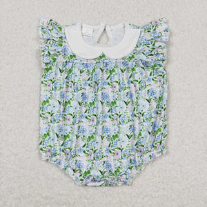 Flutter sleeves floral baby girls summer romper