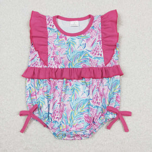 Flutter sleeves pink  baby girls romper