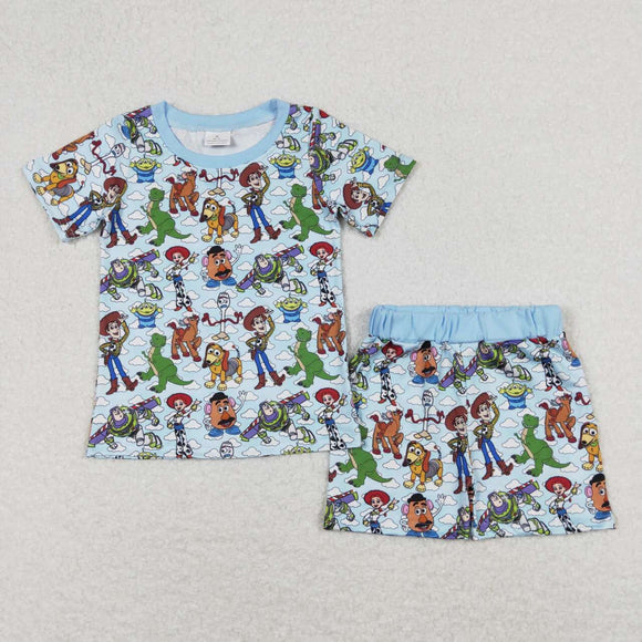 Short sleeves toy dog shirt shorts boys pajamas