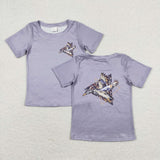 Grey short sleeves duck camo boys T-shirt