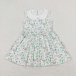 Sleeveless floral baby girls summer dress