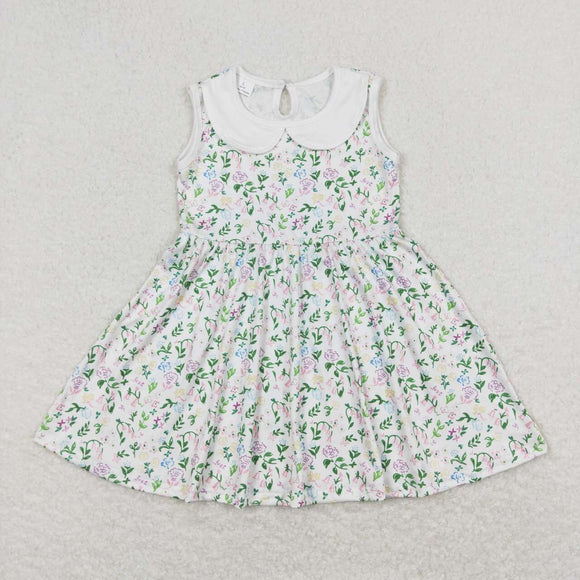 Sleeveless floral baby girls summer dress
