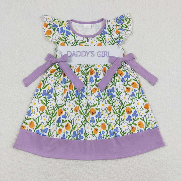 GSD0753-- Embroidery daddy's girl short sleeve girls dress