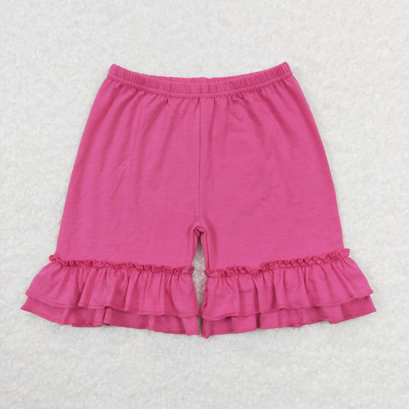 SS0281--Aqua ruffle pink cotton baby girls summer shorts