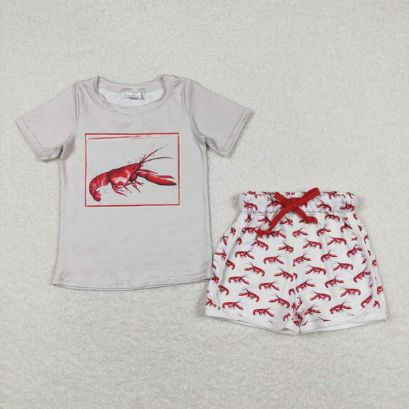 Short sleeves crawfish top shorts kids boy outfits