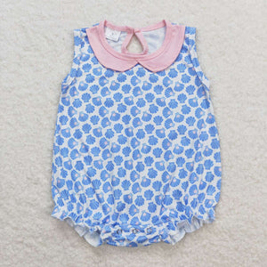 Sleeveless Sea shell baby girls summer romper