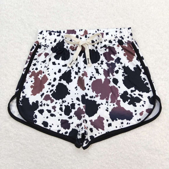 Cow print adult women shorts