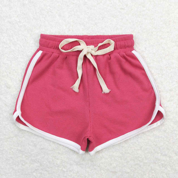 SS0317- summer  pink waffle  shorts