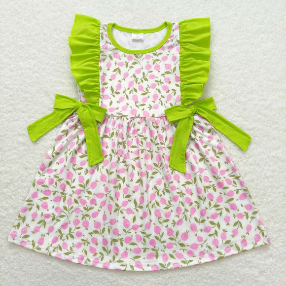 Flutter sleeves pink floral baby girls spring dresses