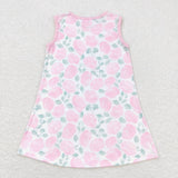 Pink sleeveless floral baby girls summer dress