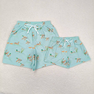 Mallard print kids and adult summer Swimming trunks