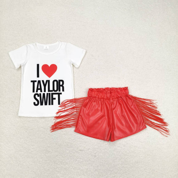 I love top red tassels leather shorts singer girls clothes