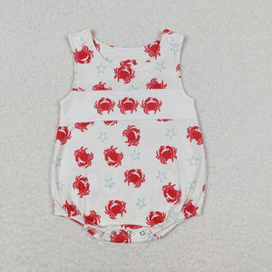 Sleeveless crab baby boys summer romper