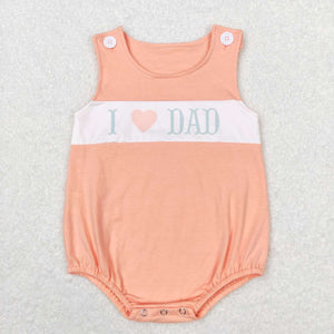 I love DAD sleeveless solid baby boys romper