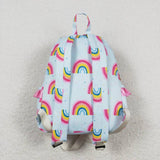 Colorful rainbow ruffle kids girls backpack