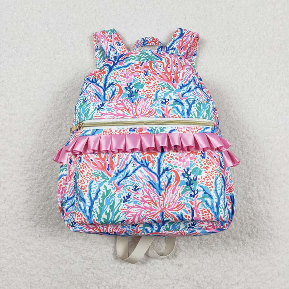 Pink blue watercolor kids girls backpack