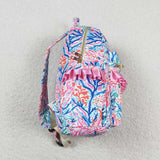 Pink blue watercolor kids girls backpack