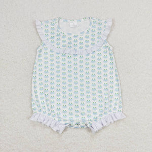 Sleeveless crab baby girls summer romper