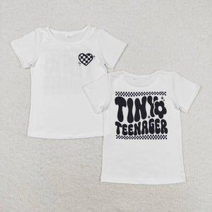 Floral tiny teenager short sleeves girls shirt