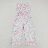 Floral mouse baby girls ruffle jumpsuit