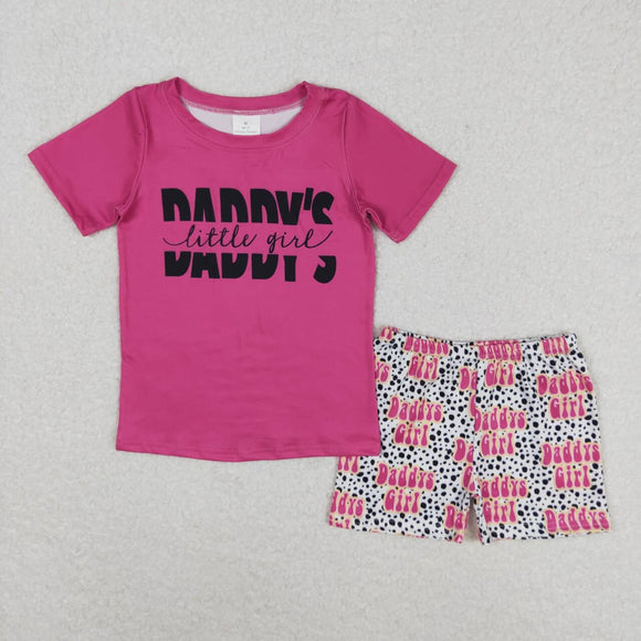 GSSO0546- summer pink short sleeve girls outfits