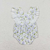 Flutter sleeves floral baby girls spring summer romper