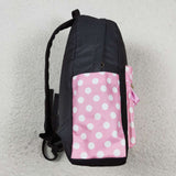 Pink polka dots bow mouse girls backpack