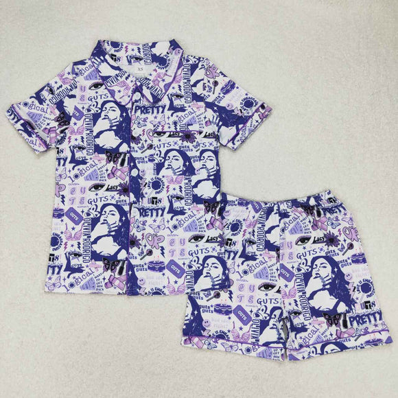 Purple butterfly singer adult women pajamas