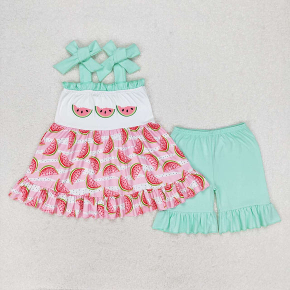 Straps watermelon tunic shorts girls summer outfits