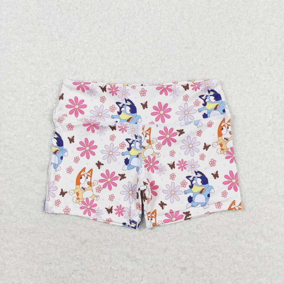 Floral dog baby girls summer shorts