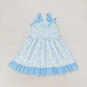 GSD1066 Sleeveless floral baby girls summer dress