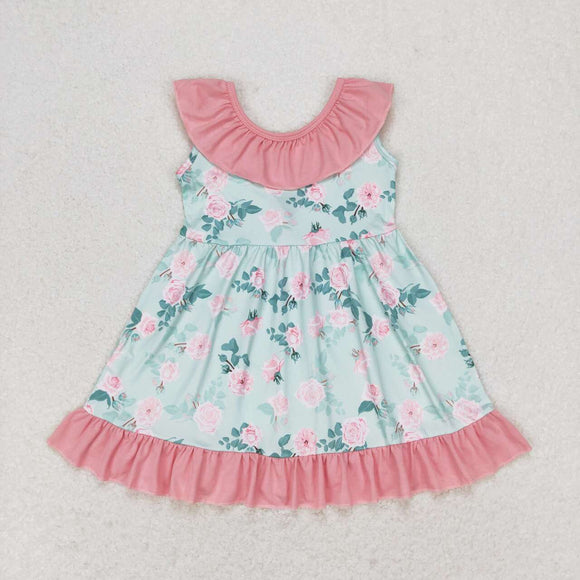 GSD0722-- flower short sleeve girls dress